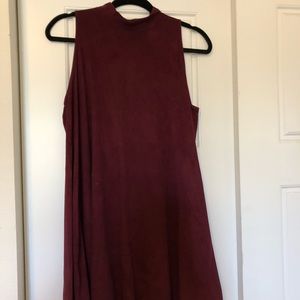Maroon turtle neck T-shirt dress
